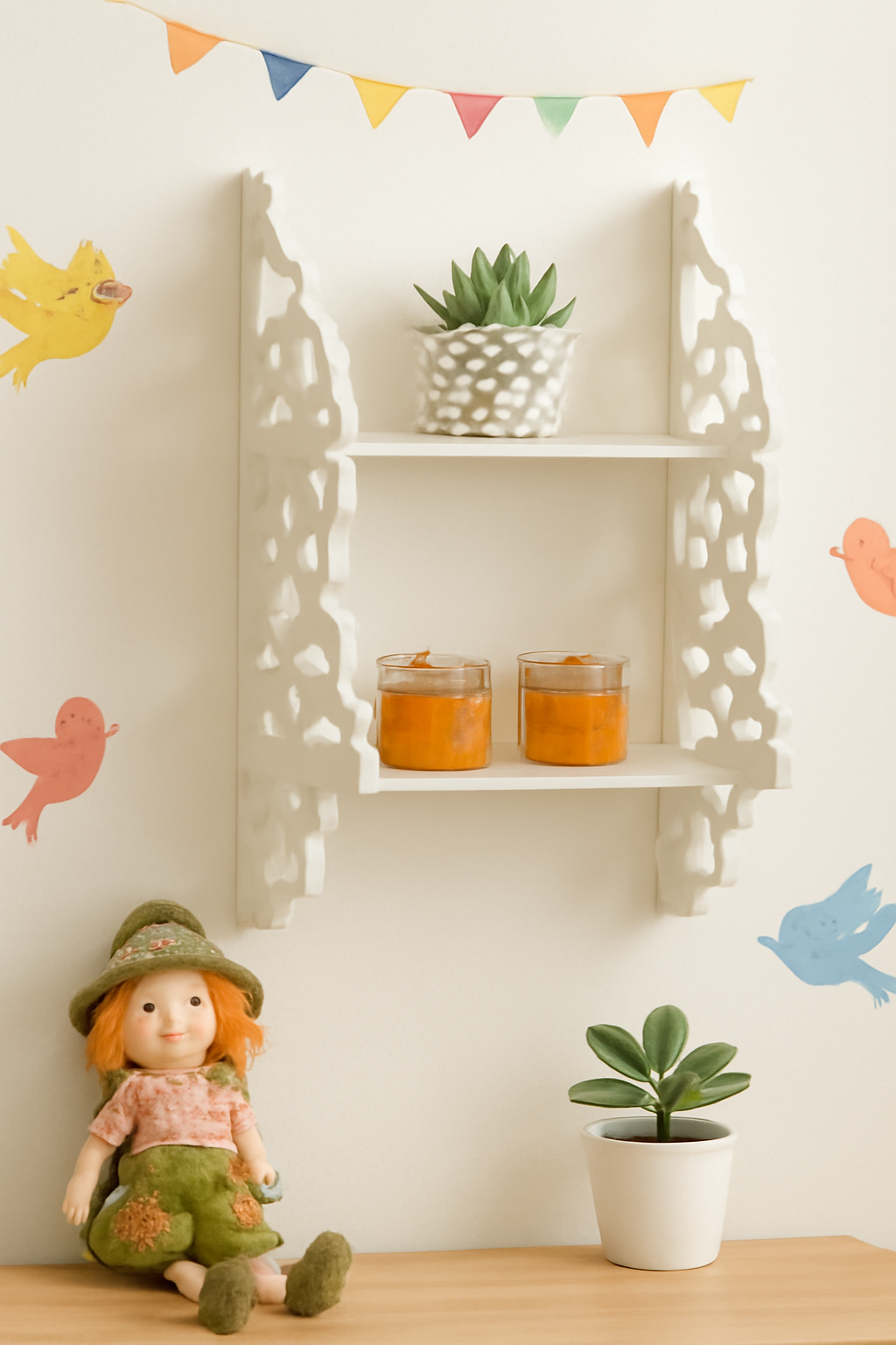 شلف دیواری دو طبقه 8میل تحمل وزن بالا